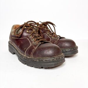 VTG Y2K 90’s Dr. Martens Look Classic Brown Leather Oxfords Chunky Size 10.5